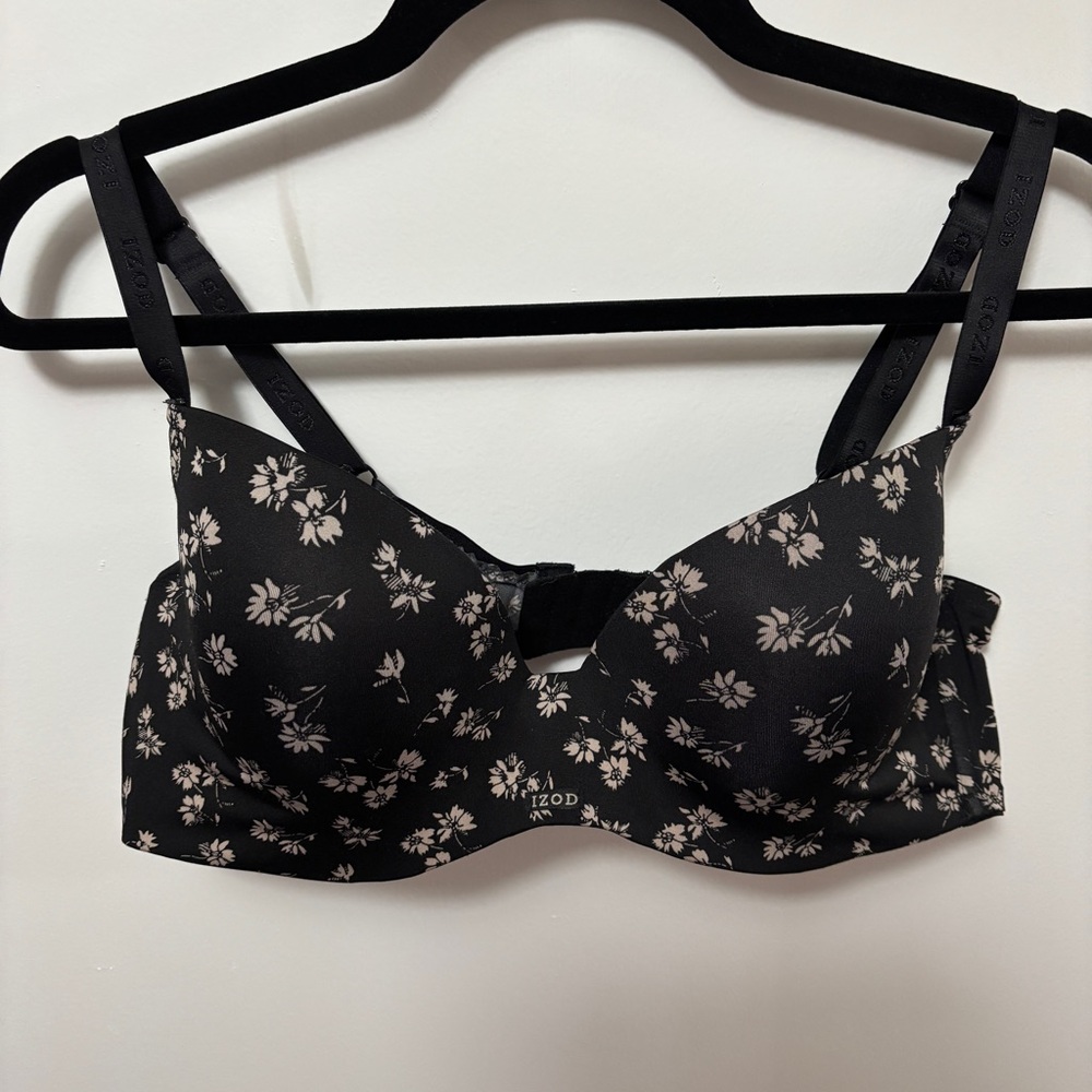 IZOD 40D Padded Underwire Demi Bra Wide Supportive Band